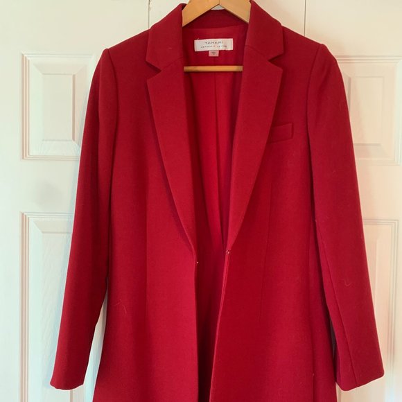 Tahari Arthur Levine Dark Red Coat Dress size 4